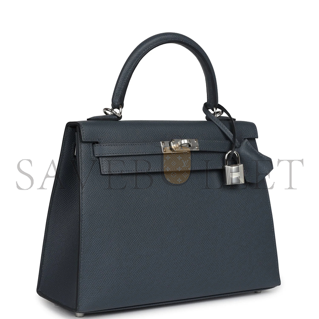 HERMÈS KELLY SELLIER 25 GRIS MISTY EPSOM PALLADIUM HARDWARE (25*17*7cm)